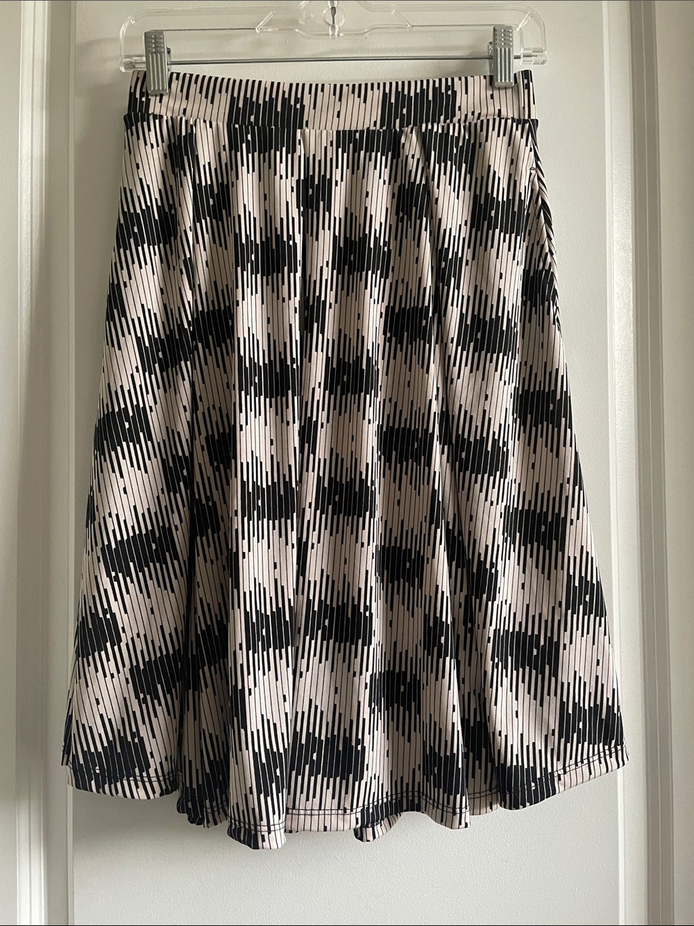 Black and white/ off white LuLaRoe Madison A-Line Pleated Skirt 2 for $20